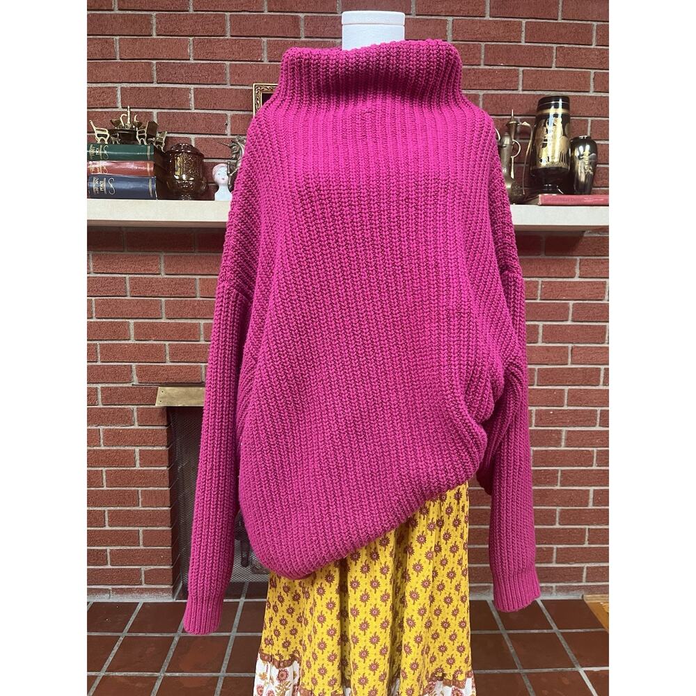 Free People Swim To Deep Berry Cottagecore Whimsical Oversized Chunky